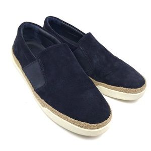 Vince Acker Espadrille Navy Suede Slip On Sneakers